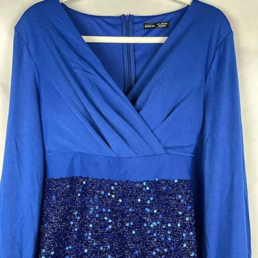 SHEIN Glamour Elegant Blue Formal Dress XL 12
